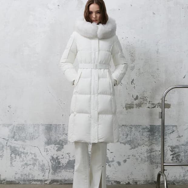 [새상품] 에고이스트 사가 폭스퍼 벨티드 구스다운 아이보리