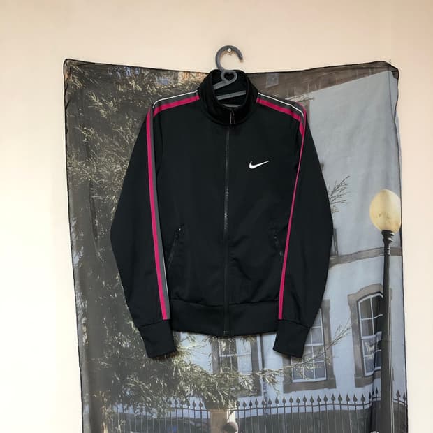 Vintage 💿 Nike black pink zip