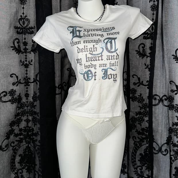 Mint punk lettering short-sleeved