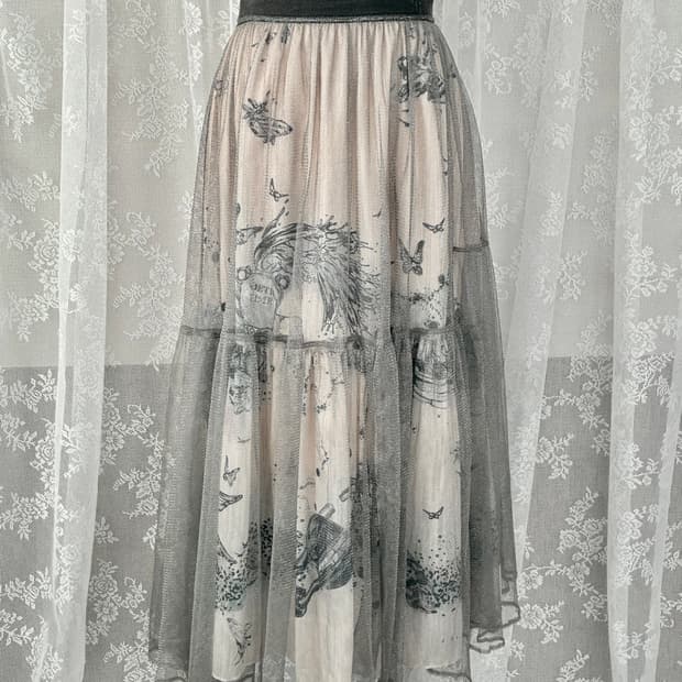 64-94) 한섬 타임 TIME 21SS 튤 레이어 스커트