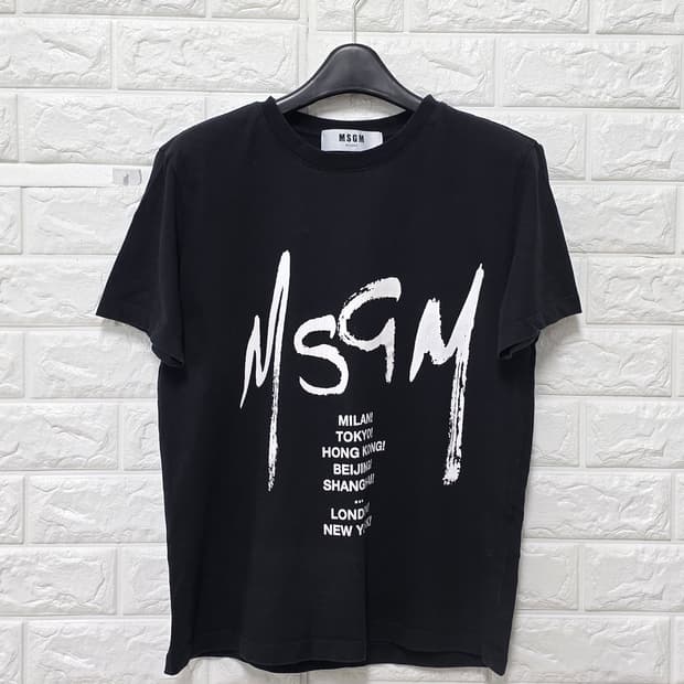 MSGM 블랙 로고 프린팅 반팔티 M