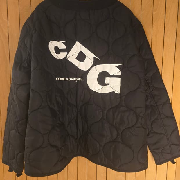 cdg 꼼데가르송 x 알파인더스트리 콜라보 패딩 라이너 자켓 