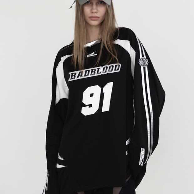 배드블러드 던칸 스포츠 롱 슬리브 라지핏 블랙 L