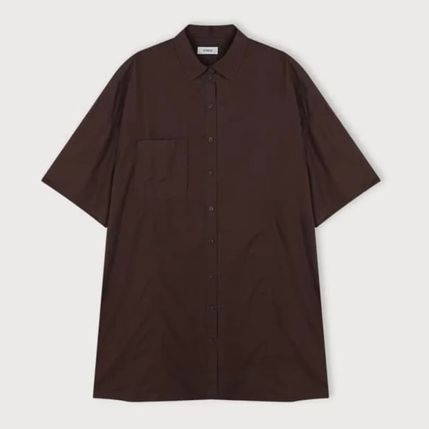 에토스 CLASSIC SHIRT DRESS (RED BROWN)