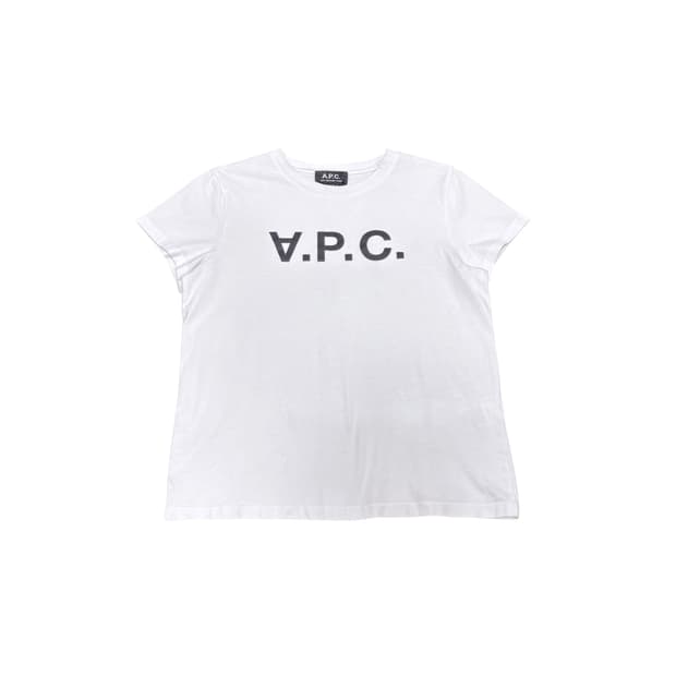 우먼XS A.P.C. 아페쎄 화이트 빅로고 반팔티