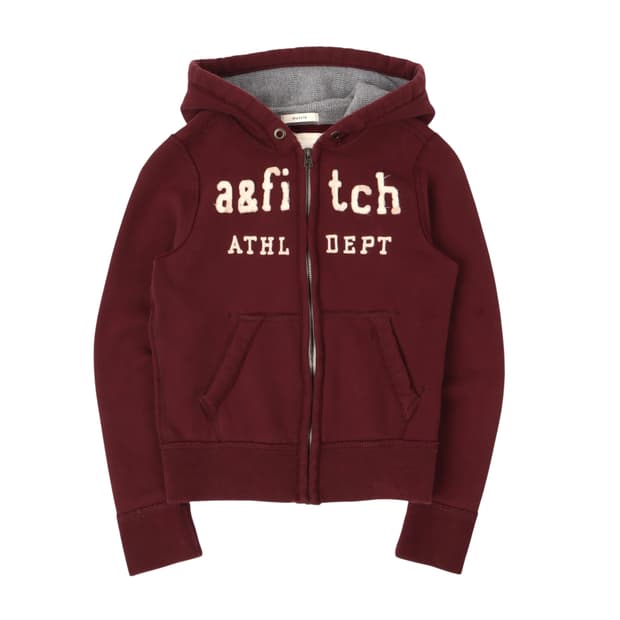 아베크롬비 버건디 후드집업