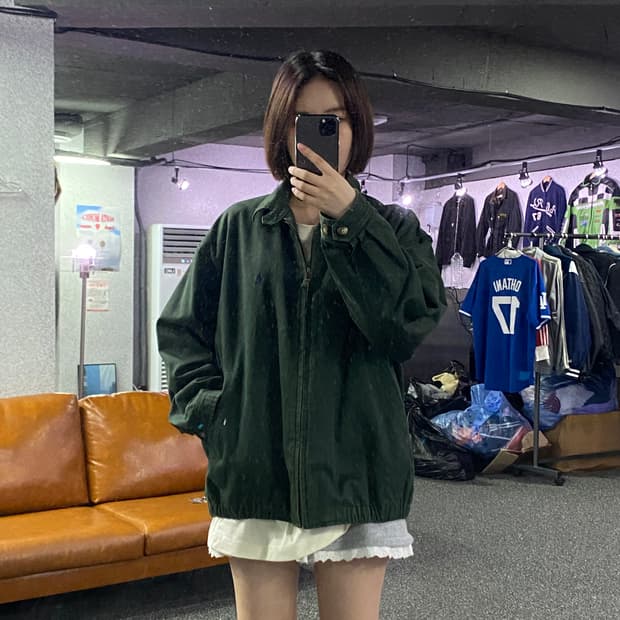 빈폴 스몰로고 그린 스윙톱 자켓  B2861