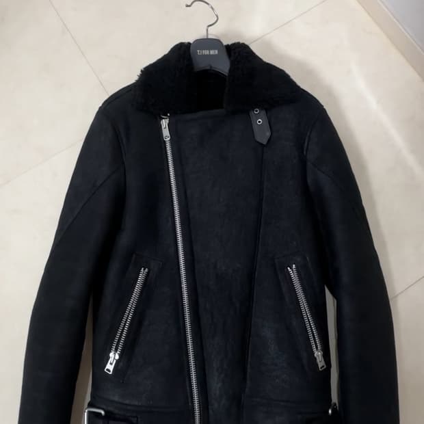 올세인츠 XS 블랙 무스탕 자켓