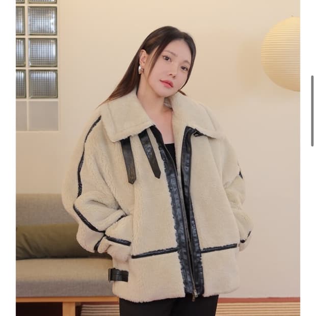 ❄️(새상품)스파오 라이더형 양털 무스탕 뽀글이