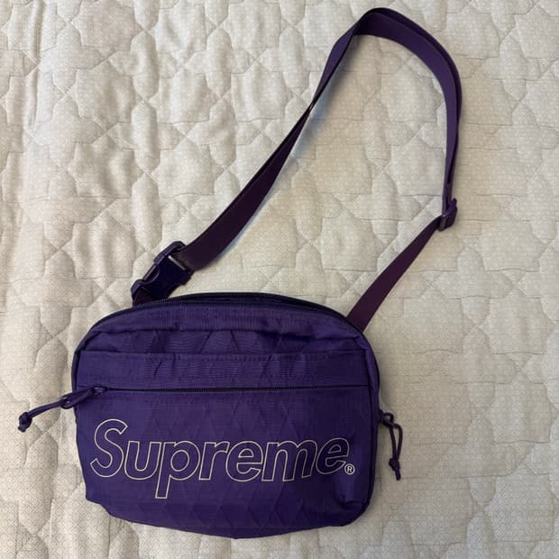 슈프림 숄더백 퍼플