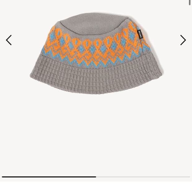 빔즈 자카드 니트 버킷햇 네이비