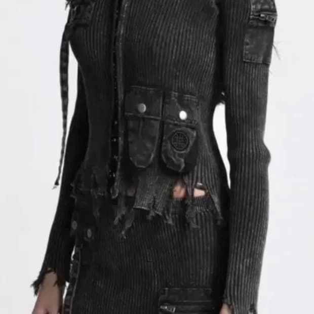 배드블러드 디스트로이드 러스티 카고 가디건 니트