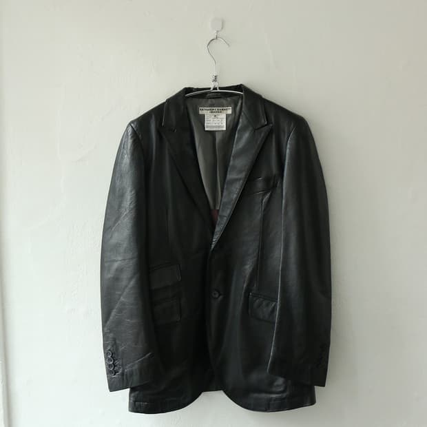 캐서린 햄넷 런던 레더 블레이저 자켓