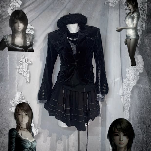 엑시즈팜 무채색 고스고딕 공겜여주 코디세트 