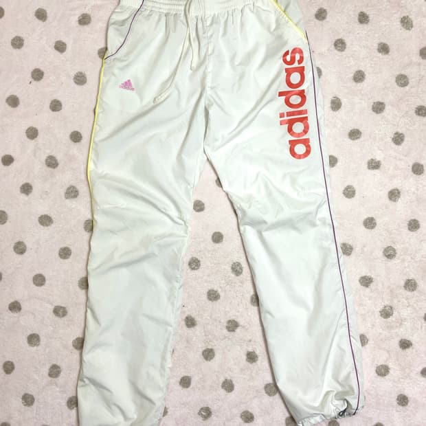 빈티지 아디다스 화이트 트레이닝 팬츠