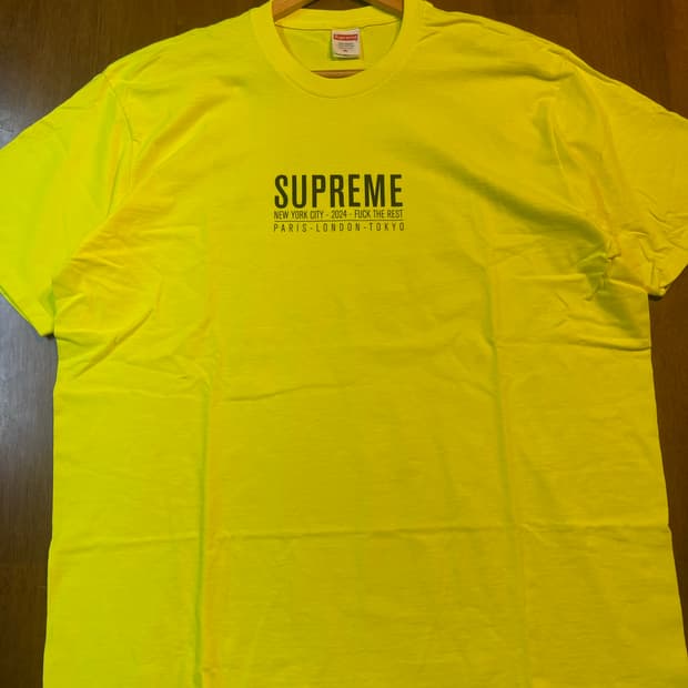 슈프림 파리 티셔츠 형광 XL