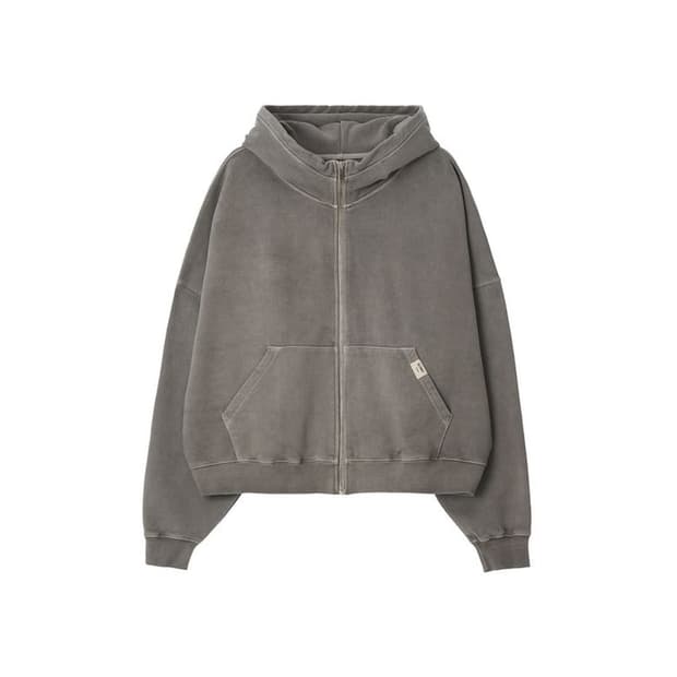 글로니 워시드 박시 집업 그레이