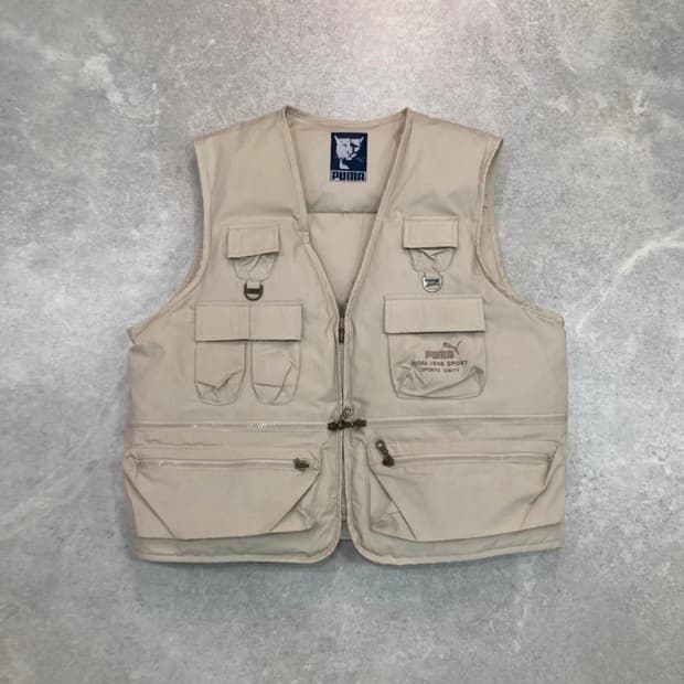 90s PUMA 패딩 캠핑/낚시/등산 조끼, 고프코어