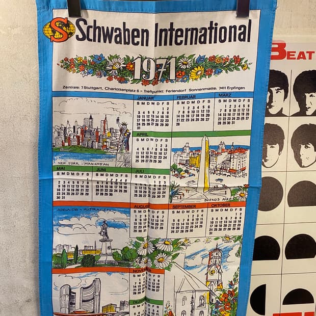 ☕️유럽 티타월 캘린더패브릭