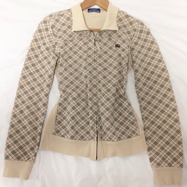 Burberry 버버리 블루라벨 기마로고 노바체크 코튼 집업 🪽