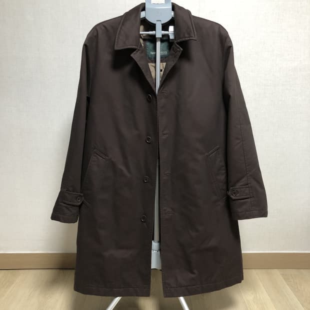 (105) 헨리코튼 Henry Cotton 싱글 트렌치 코트 브라운
