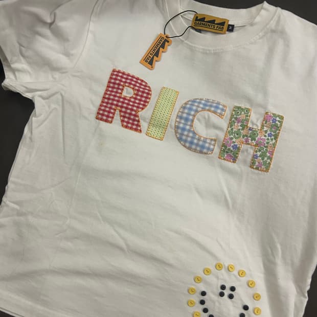 가먼츠팹 homemade rich smile button tee