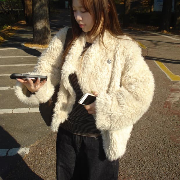 아워캐비넷 sheep 퍼자켓