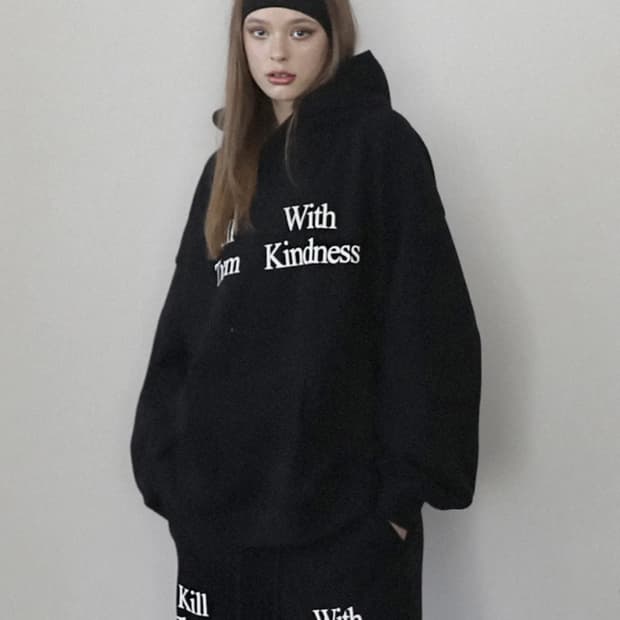 배드블러드 킬뎀 후드 라지핏 - 블랙 L