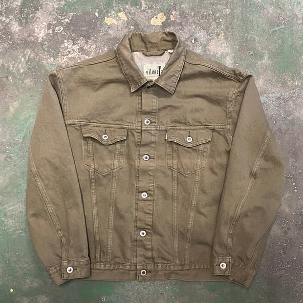 [L] 리바이스 실버탭 올리브 카키 트러커 청 데님 자켓