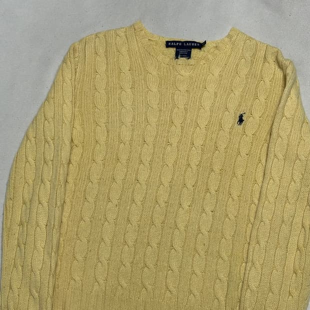 S 폴로랄프로렌 램스울 여성용 케이블 니트
