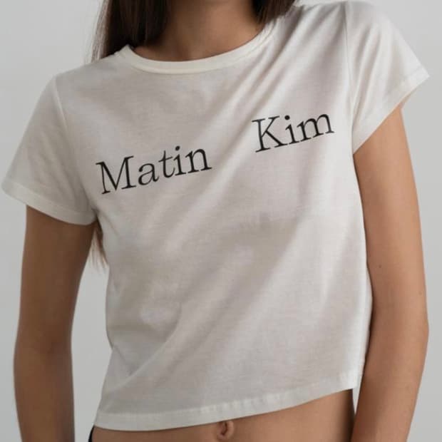 Matin kim logo silket crop top