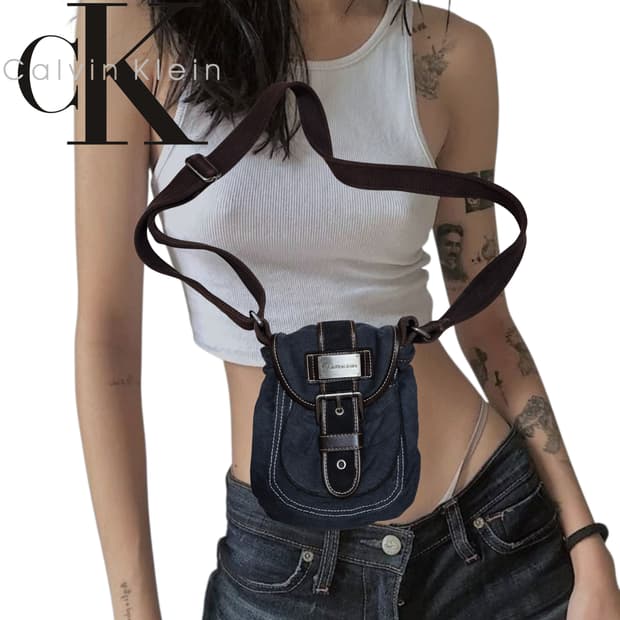 Calvin Klein 00s denim mini Cross Bag
