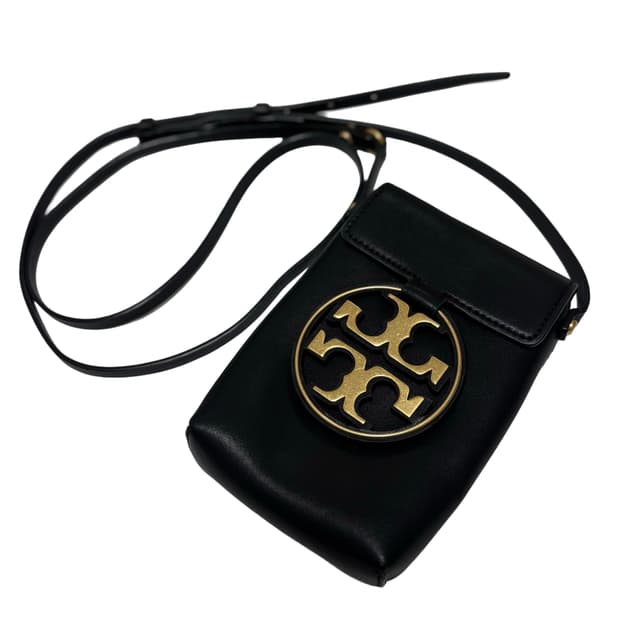 토리버치 밀러 메탈 로고 레더 폰 크로스바디 백 블랙