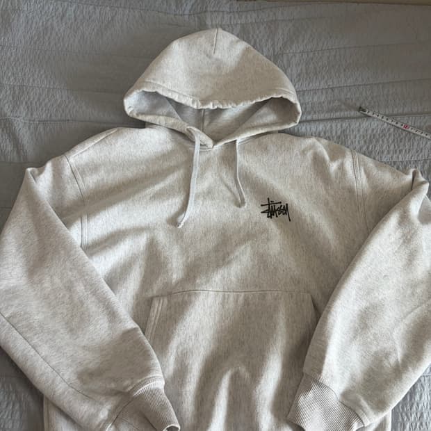 스투시 애쉬그레이 후드티 M