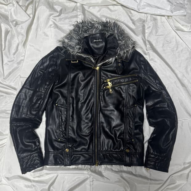 O0s vkei Mode leather fur jacket