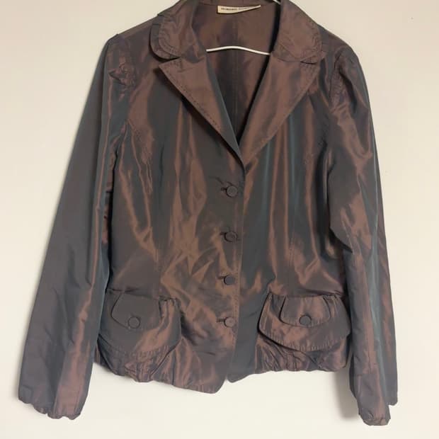 Hiroko Koshino 이리디센트 러플 자켓