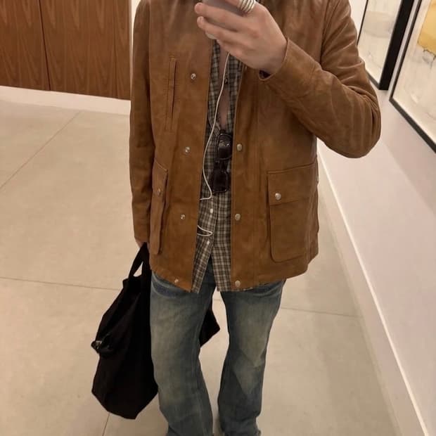 시스템 파리컬렉션 멀티포켓 레더자켓