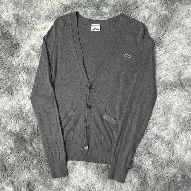라코스테 면캐시미어 가디건 그레이 m