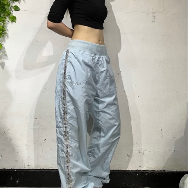 피코 와이드 스카이 블루 하늘색 와이드 트랙 팬츠 추리닝 바지 M