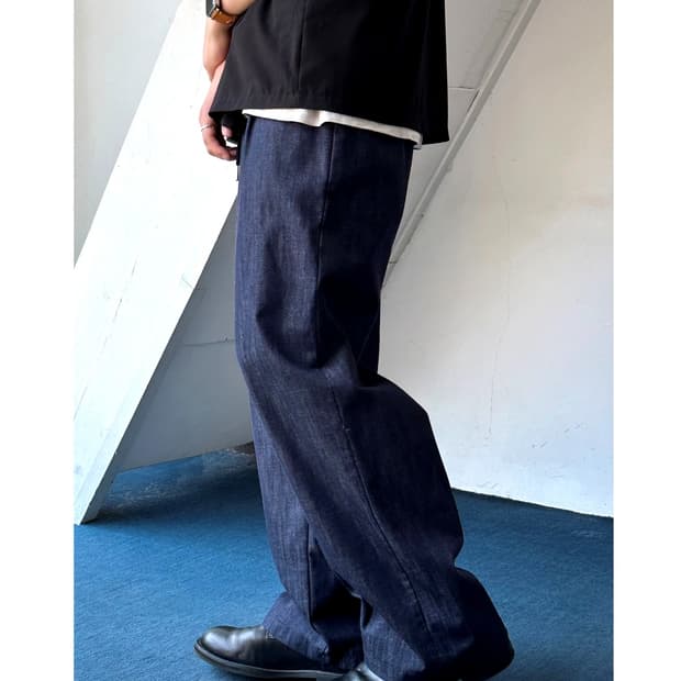 Light cotton denim easy pants