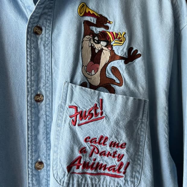 [M]90's USA 빈티지 워너브라더스 데님 셔츠