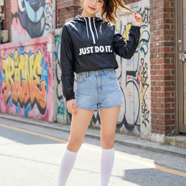 나이키 저스트 두 잇(JDI) 하프집업 아노락 바람막이