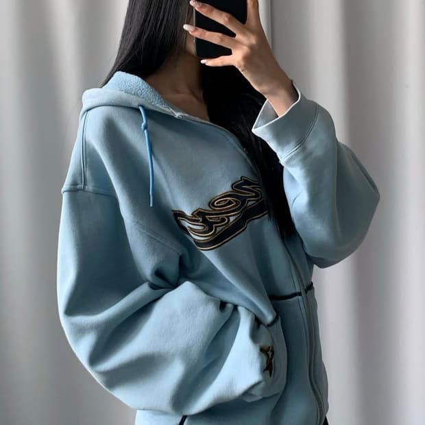 AVIREX 후드집업 2XL 하늘색