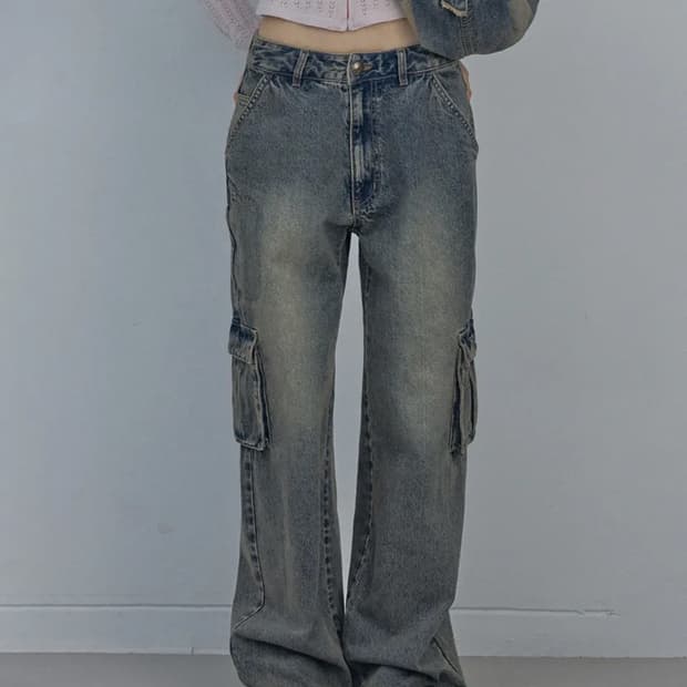 스컬프터 애시드 카고 조거팬츠 빈티지 틴트