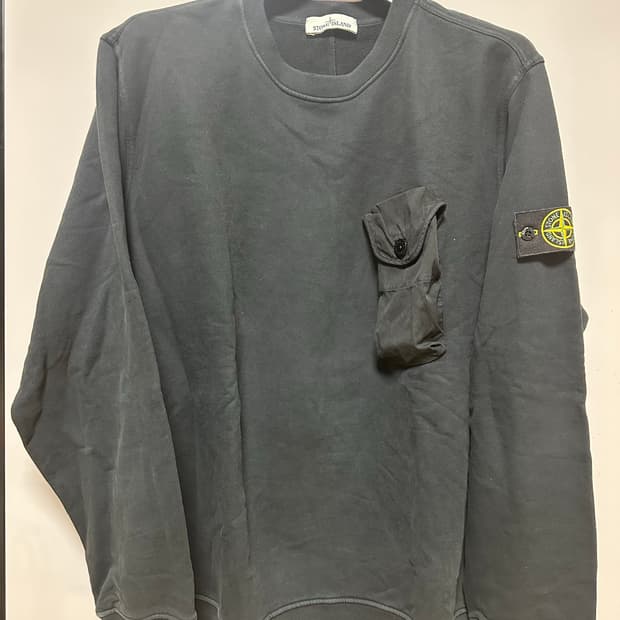 스톤아일랜드 포켓 맨투맨 블랙 3XL(정품)