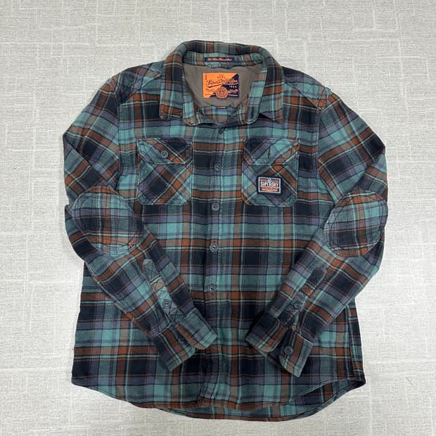슈퍼드라이 겨울체크 셔츠
