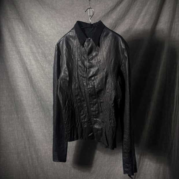 m.a+ 09ss lamb leather shirt