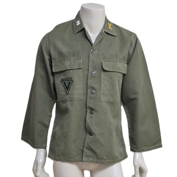 육군 구형 정찰대 보병 중위 정글복 민무늬 전투복 상의 자켓 (M)