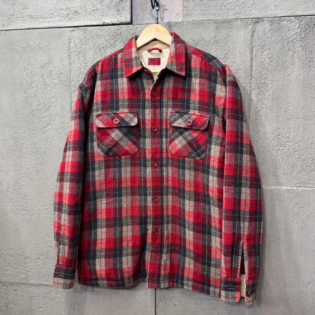 리바이스 쉐르파 체크 플란넬 자켓 (M)  