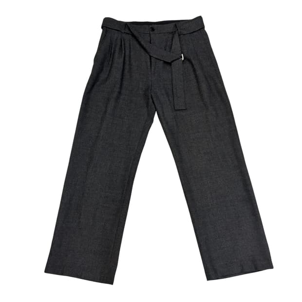 디그레 투 턱 울 벨티드 와이드 슬랙스